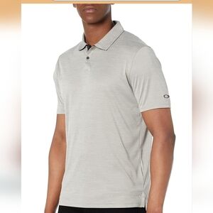 NWT Oakley Aero Hydrolix Ii Polo Misty White Heather Gray Large